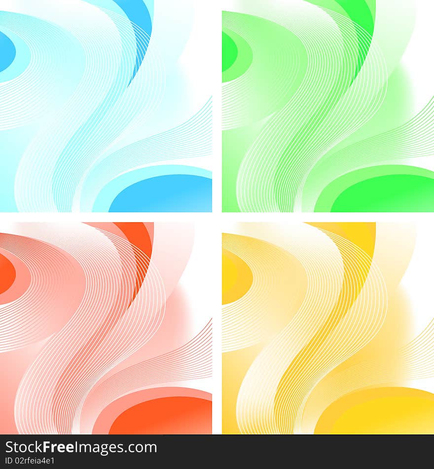 4 different color line background vector