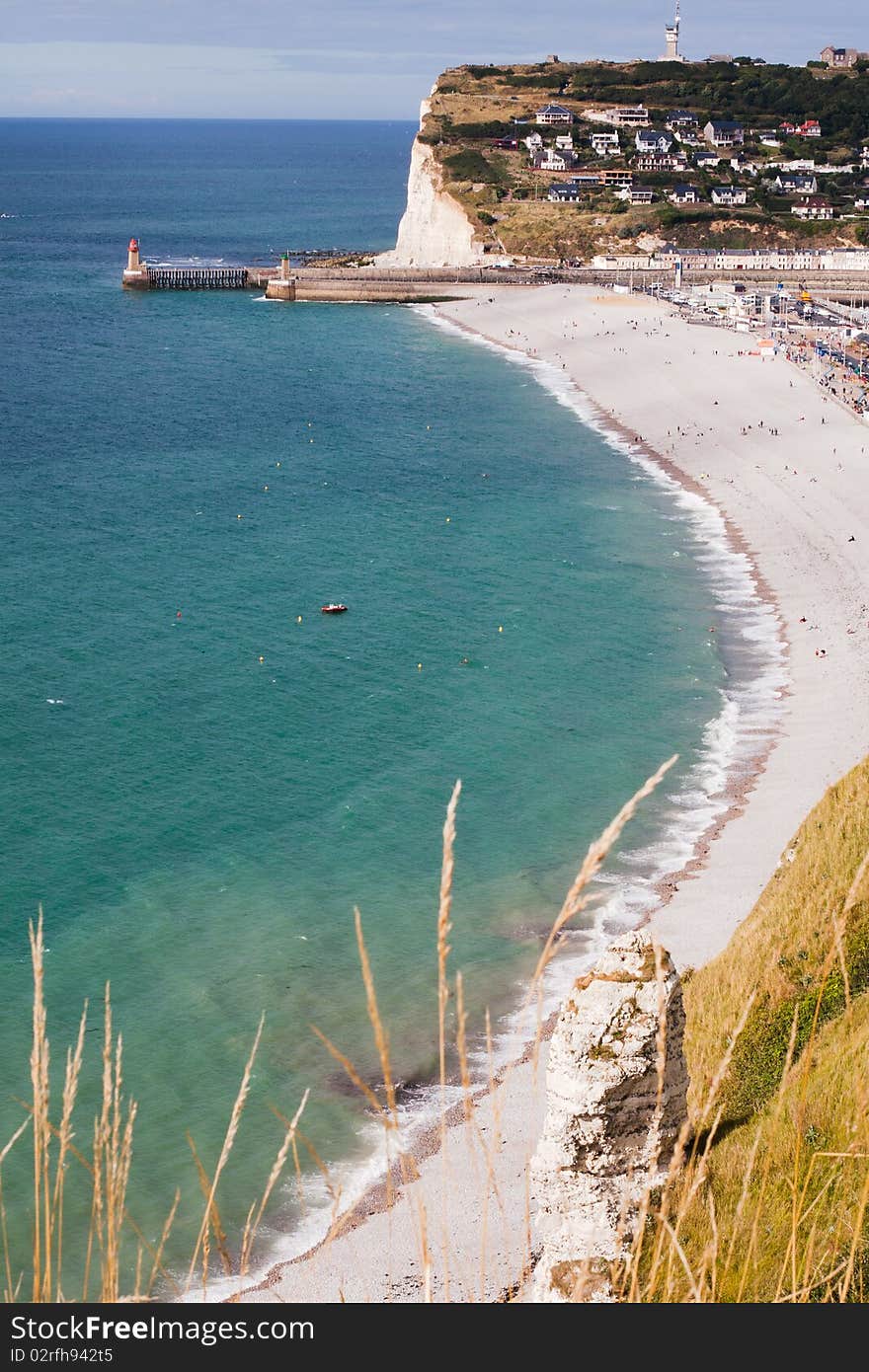 North sea and french coastline at Fecamp town. North sea and french coastline at Fecamp town