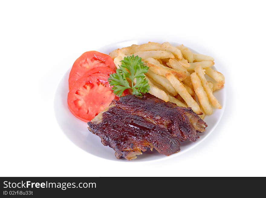 Ribs and fries