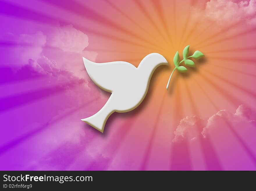 Dove with olive leaf