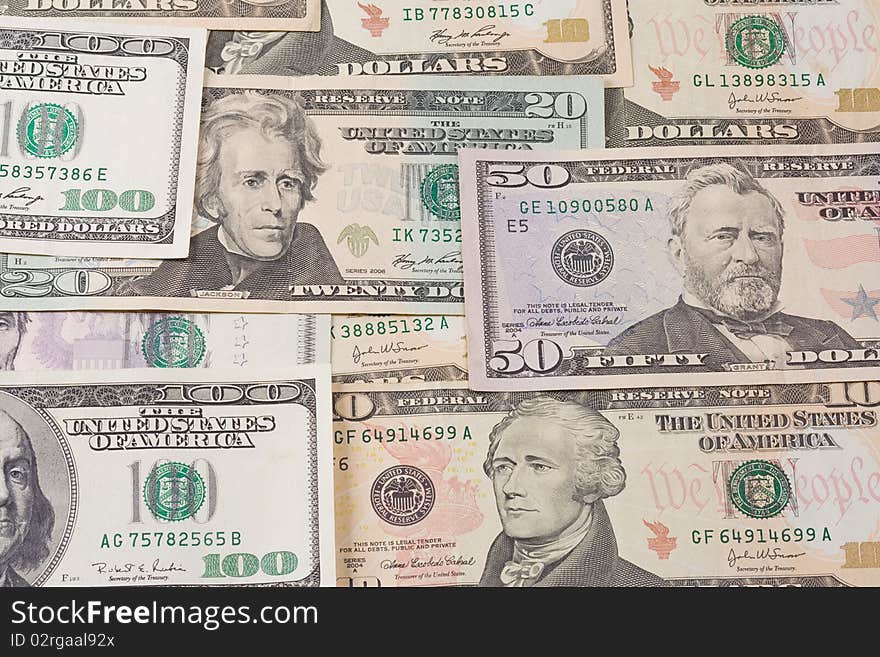 Horizontal image of dollar's background