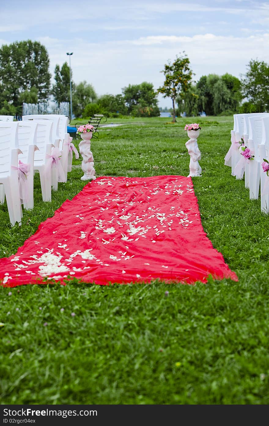 Image red carpet at the wedding ceremony. Image red carpet at the wedding ceremony.