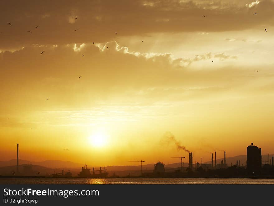 View from Gibraltar to the Spanish industrial zone, July 2010