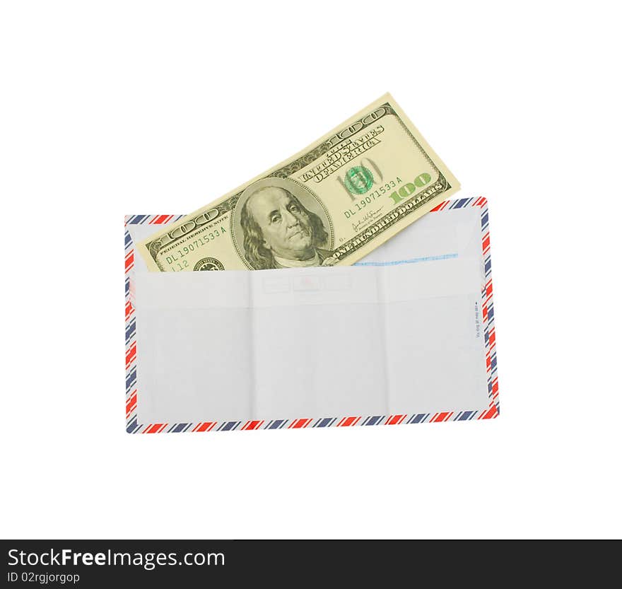 Idea of money letter on gift holiday. Idea of money letter on gift holiday