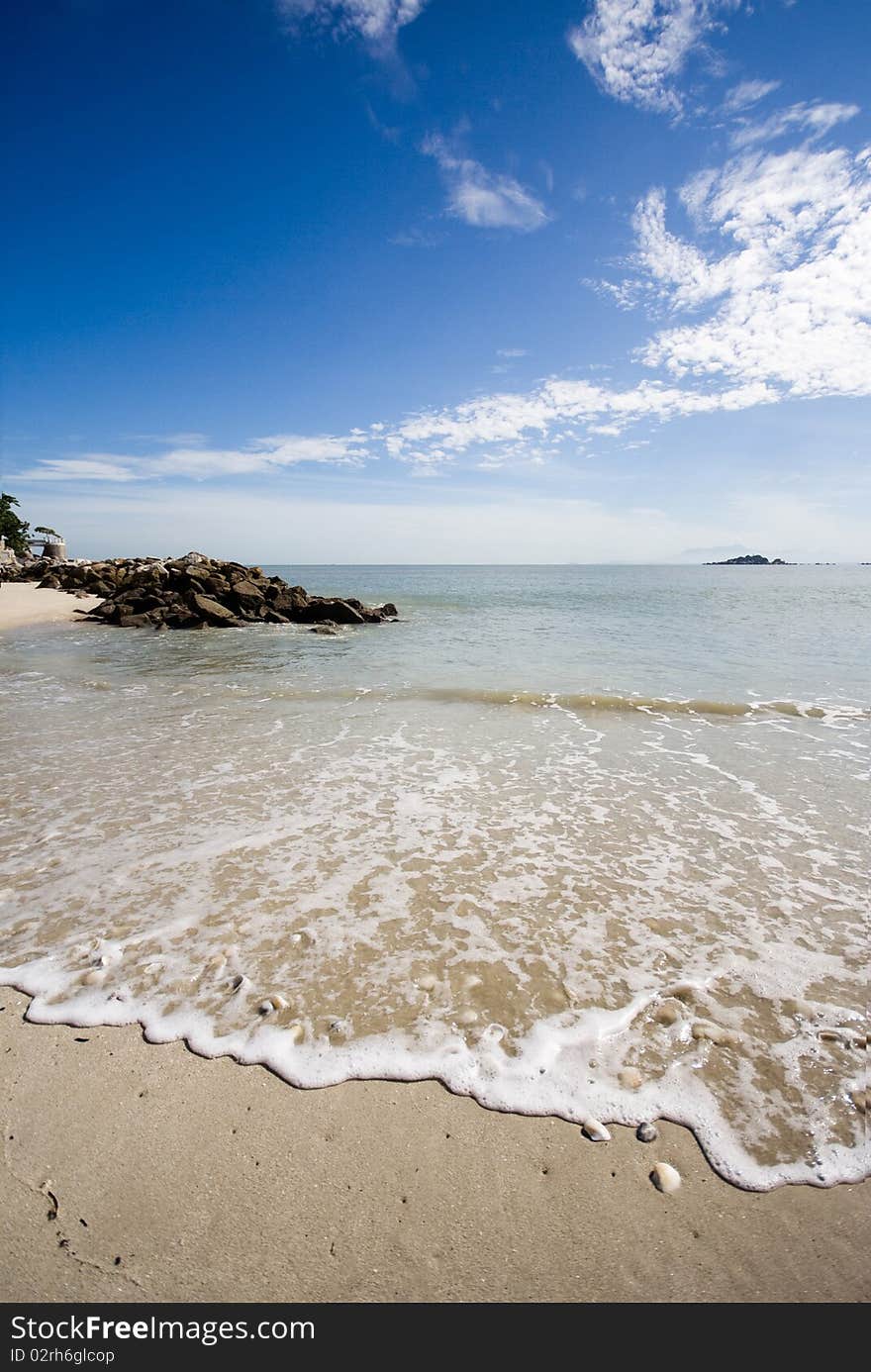 Beach on a Bright Sunny Day