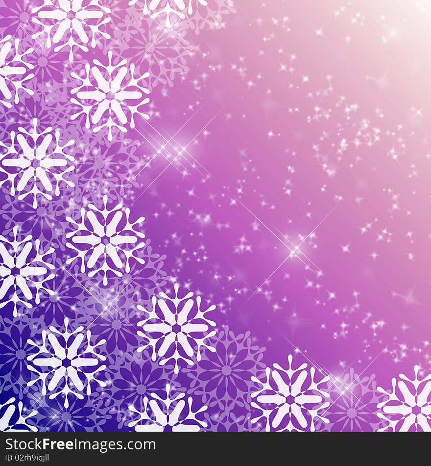 Beautiful background with nice snowflakes