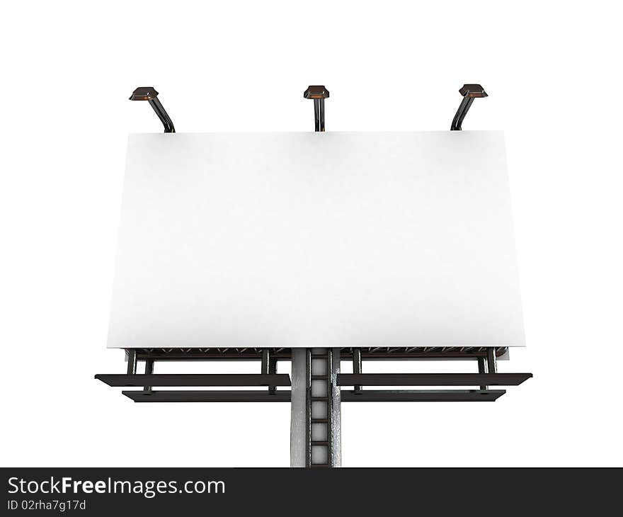 High res. blank big billboard isolated-3d rendered