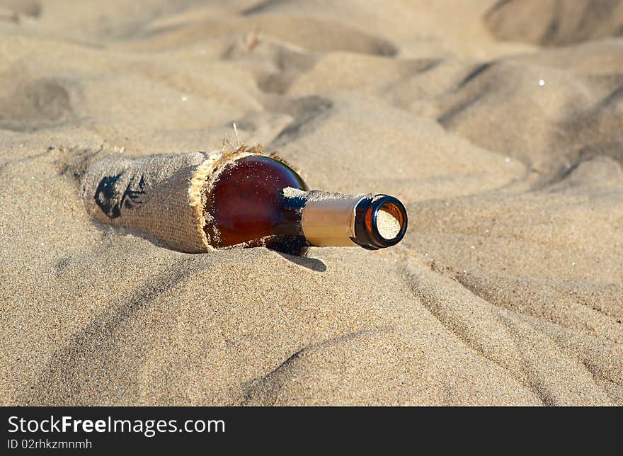 Horizontal image of a sand in a bottle. Horizontal image of a sand in a bottle