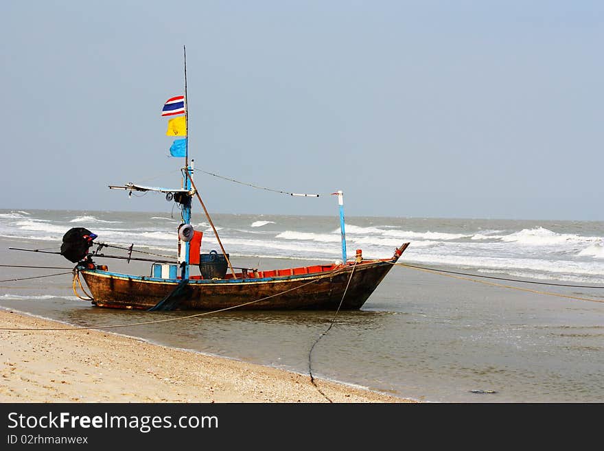 Thai boat at Hua-Hin beach