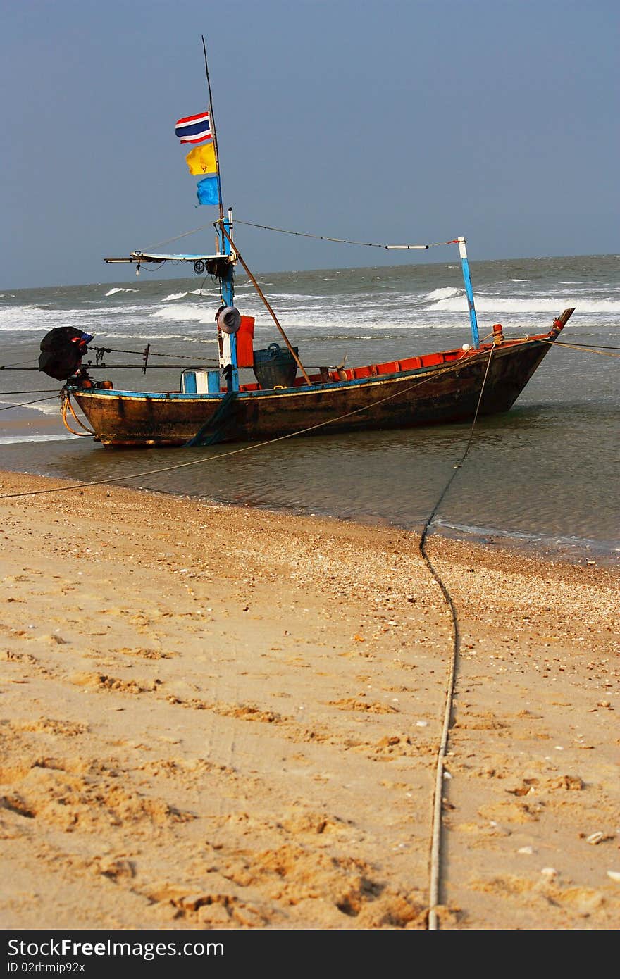 Thai boat on the beach. Thai boat on the beach