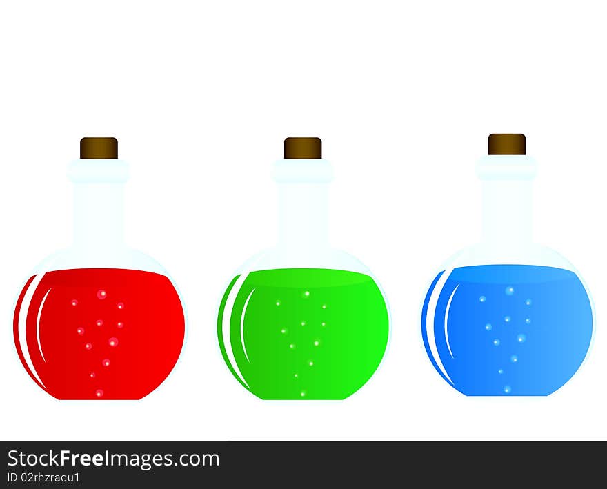 Illustration of test tubes with colored liquid