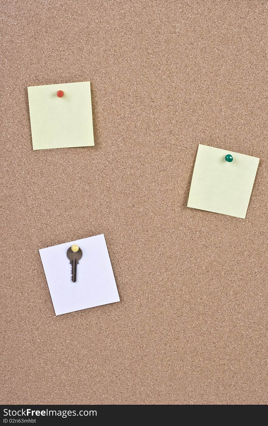 Cork bulletin board whit notes