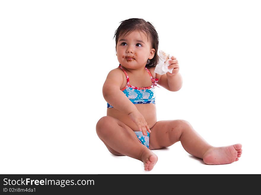 Little girl in a swimming suit