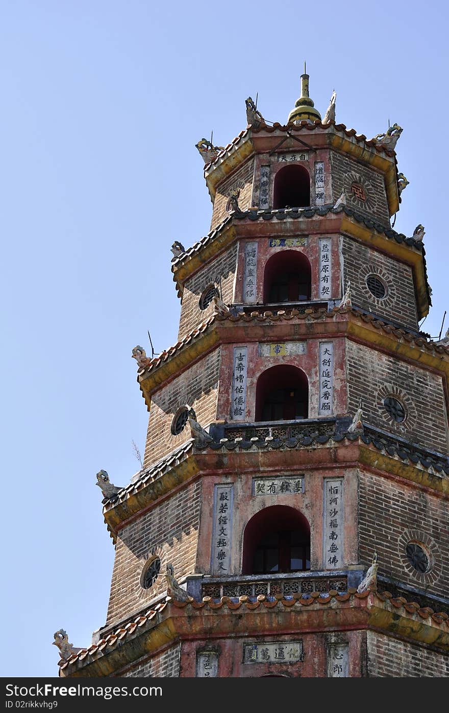 Golden Pagoda in Hue in Vietnam