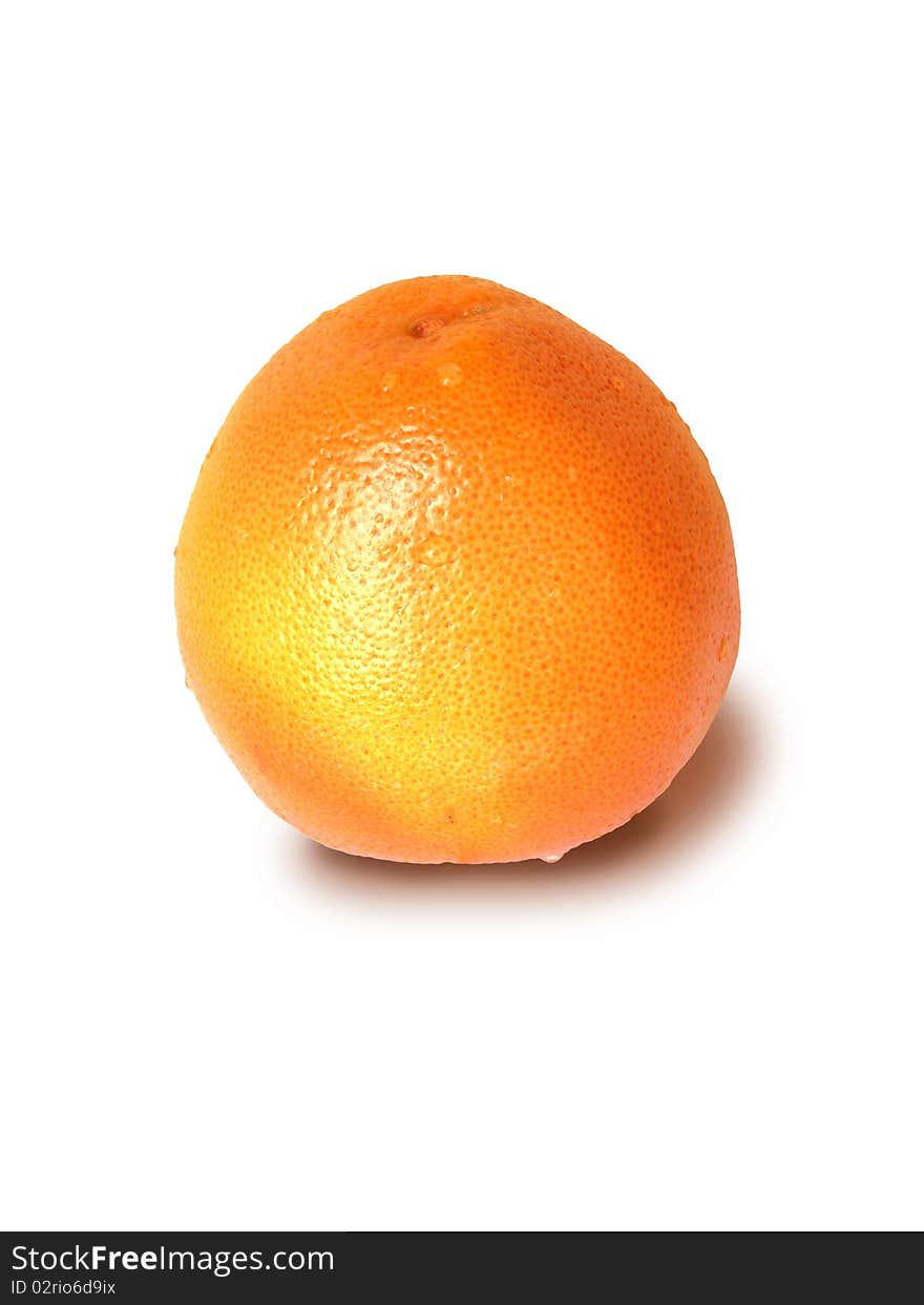 Ripe orange grapefruit is shown in the picture. Ripe orange grapefruit is shown in the picture.