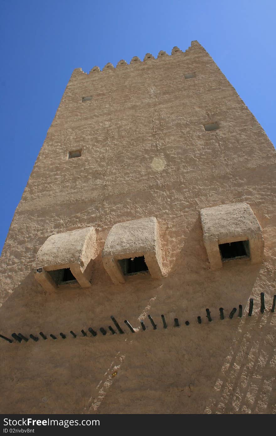 A an old tower in the ld section of Doha. A an old tower in the ld section of Doha