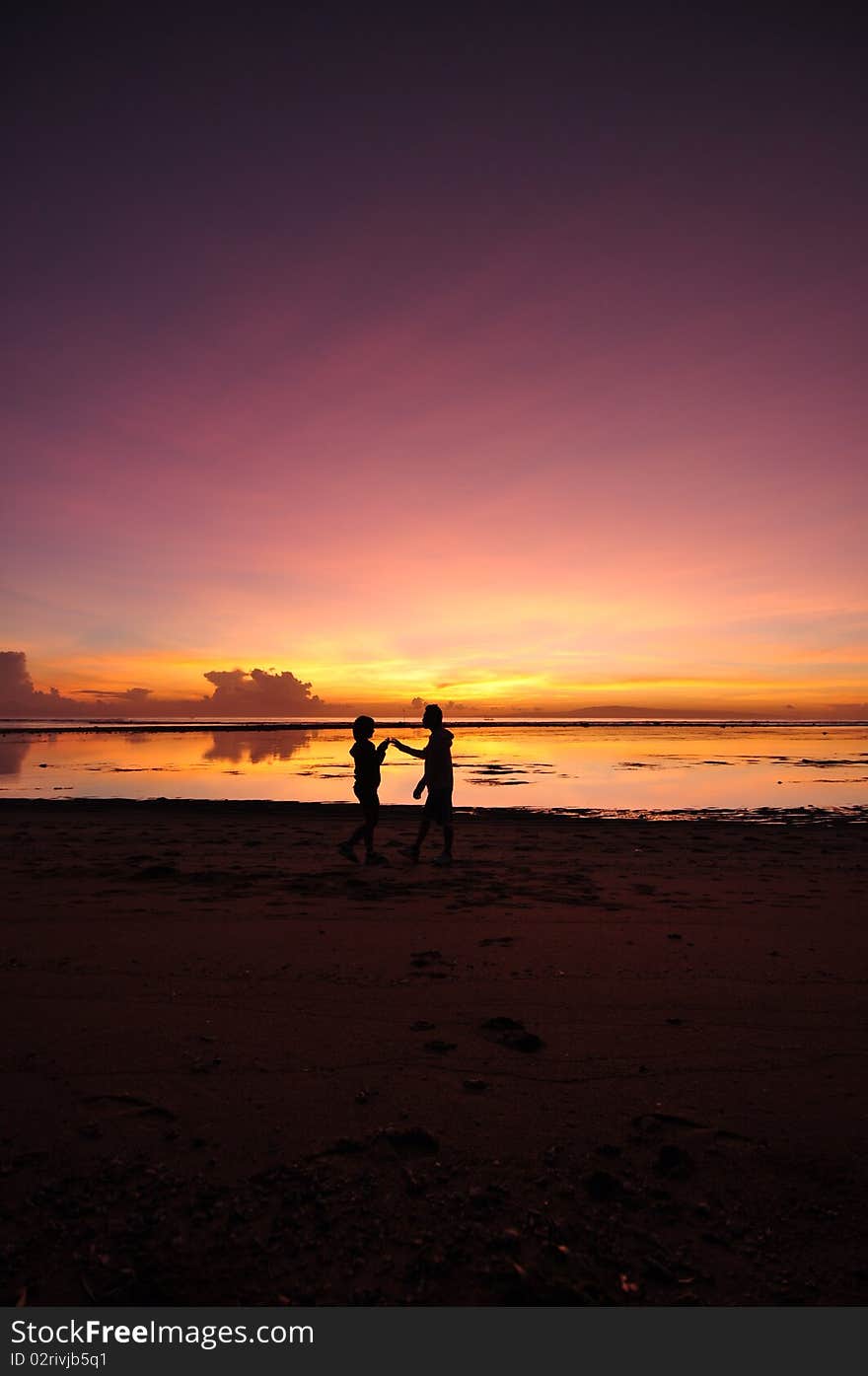 Lovely Couple with Sunrise at Balinese Beach 2