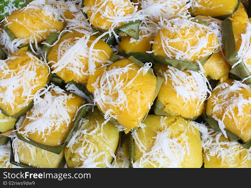 Thai sweet sugar palm cake with Coconut