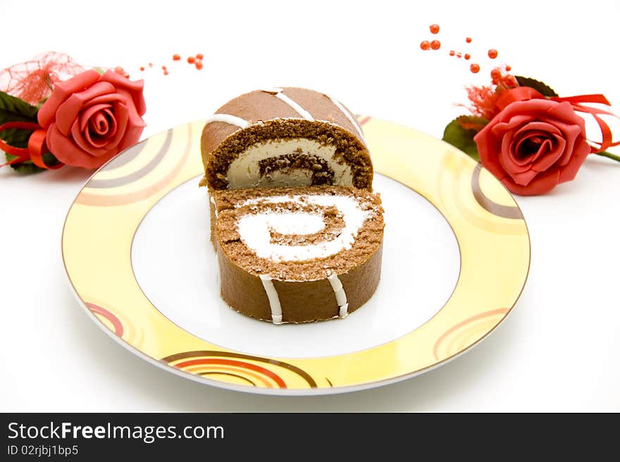 Biscuit role with roses