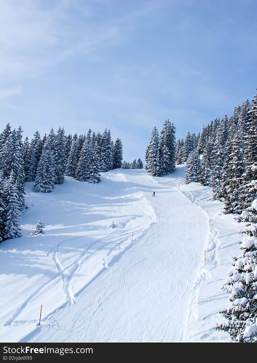 Slope on the skiing resort Elm. Switzerland. Slope on the skiing resort Elm. Switzerland