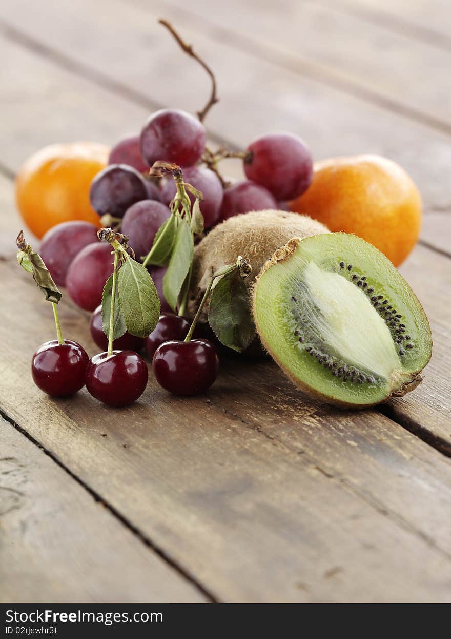 Many appetizer tropical fresh fruits