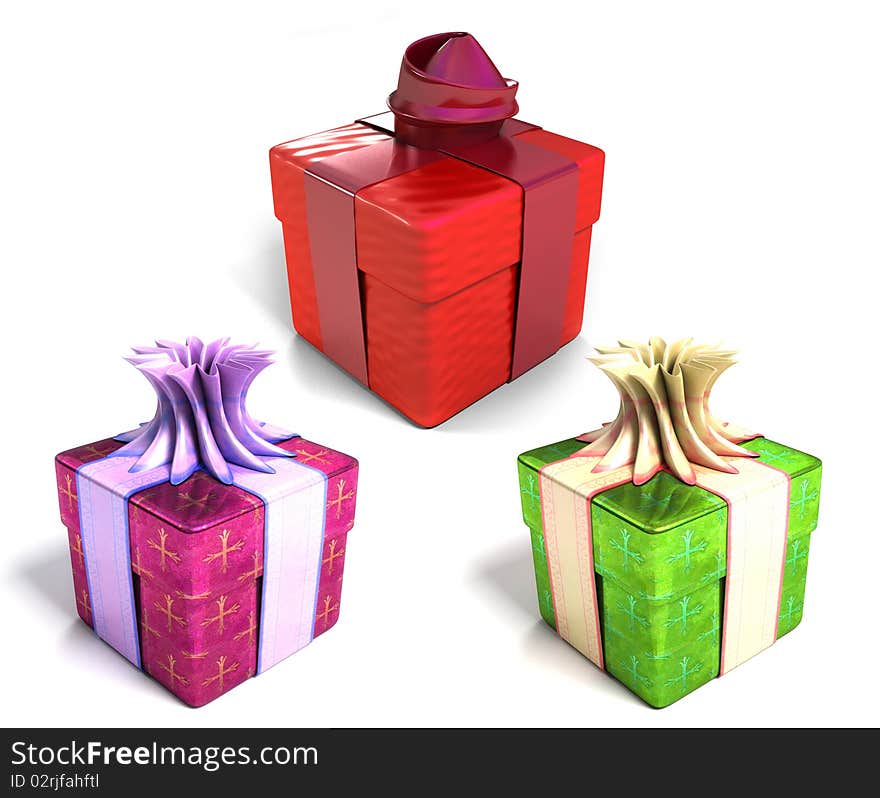 Gift box isolated on the white background