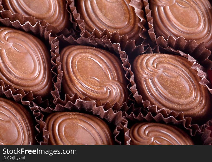 Background of sweet chocolate candies