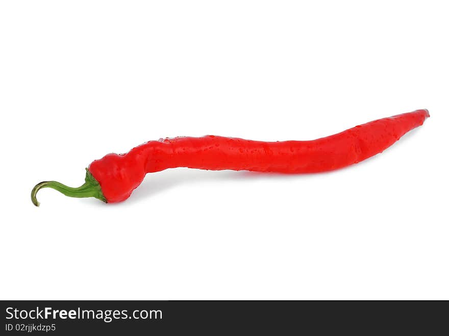 Red pepper on a white background