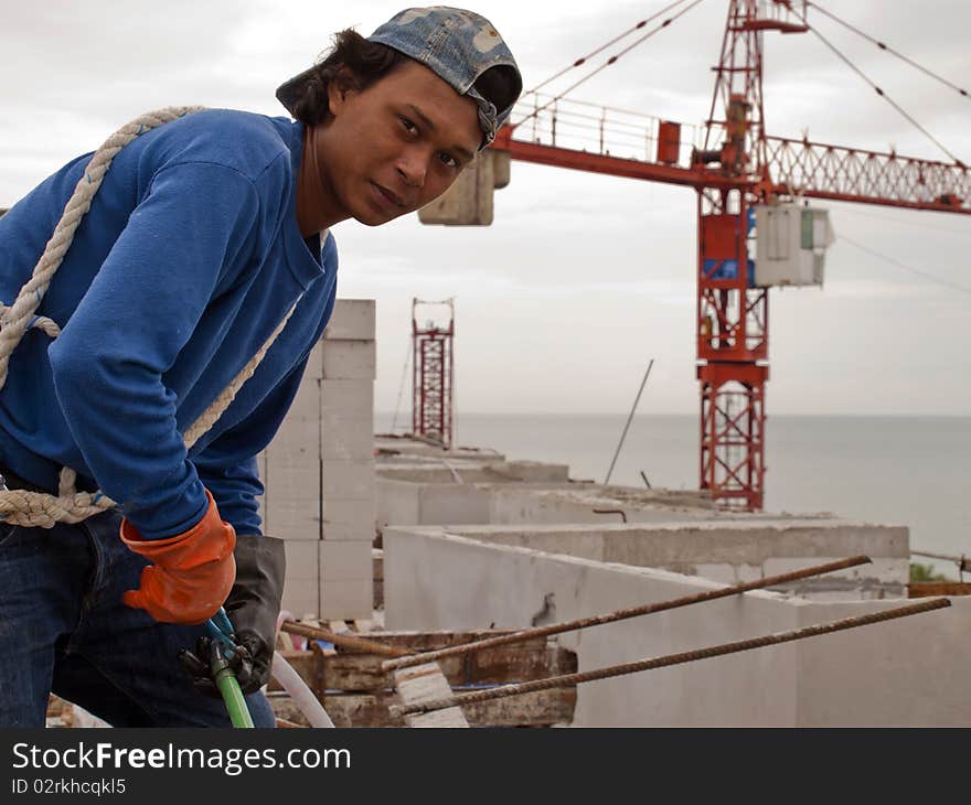 The work builds of Thai man