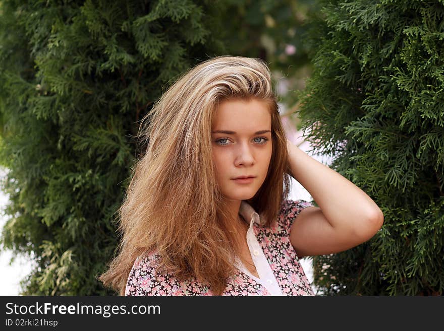 Beautiful young woman. Outdoor portrait