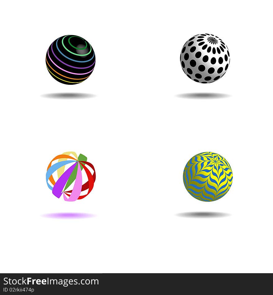 Color balls on white background. Color balls on white background.