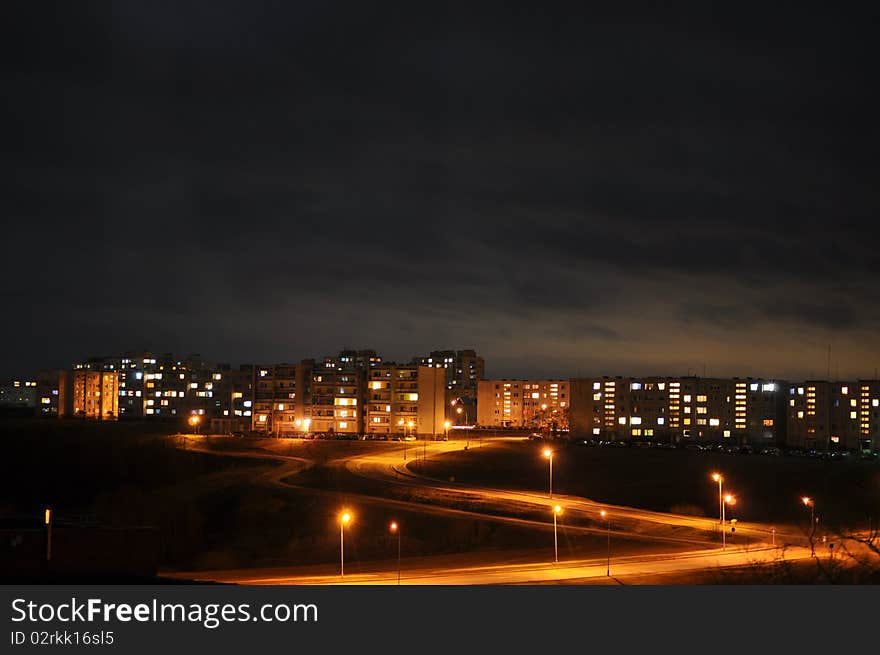 Jonava city in the night. Jonava city in the night.