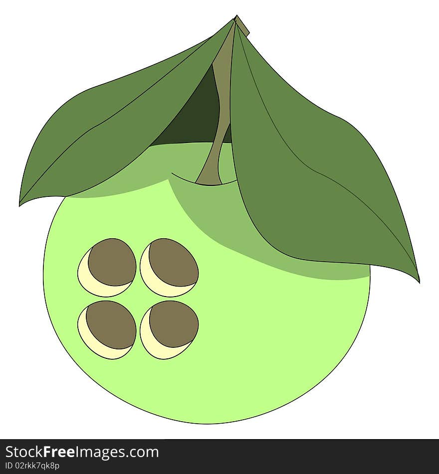 Vector illustration of cute apple house