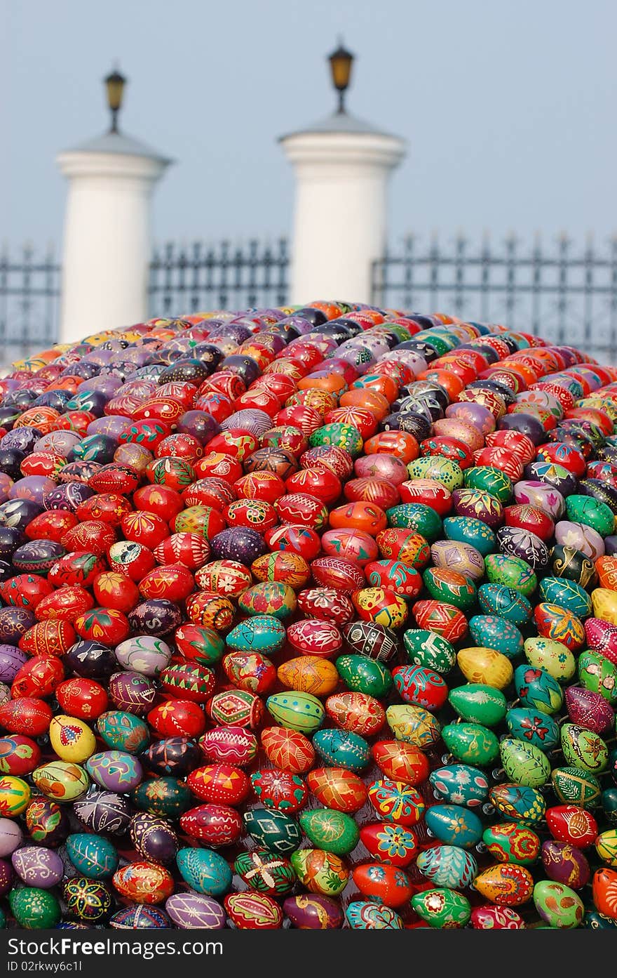 Easter eggs  monument.Kiev-Pechersk Lavra monastery in Kiev. Ukraine (Malorussia)