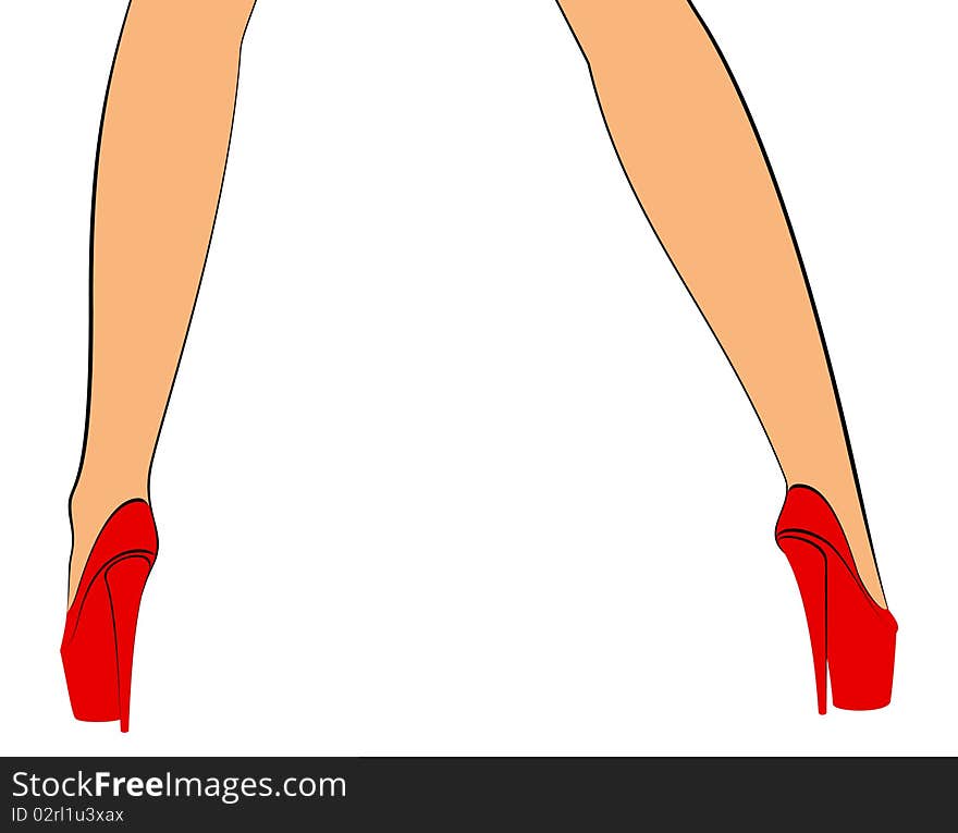 Silhouette is slender beautiful womanish feet