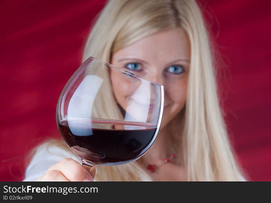 Smiling women toasting gesture