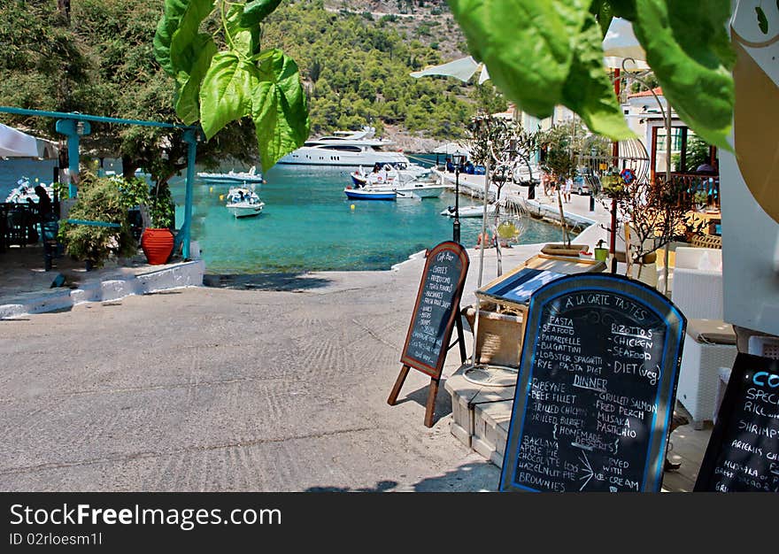 Restaurant at assos village at kefaloni island