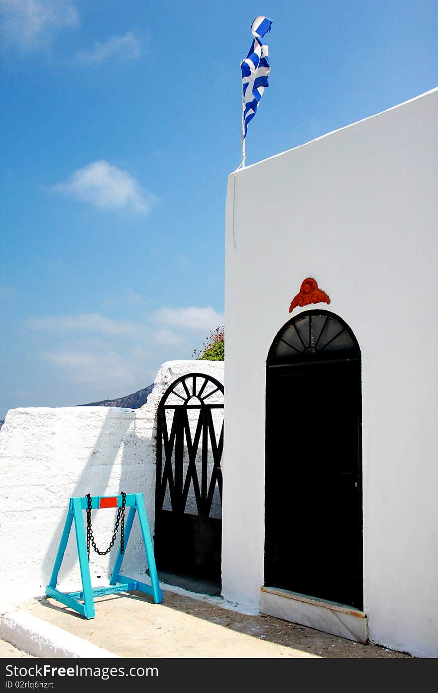 Geek flag at Assos village at kefaloni island. Geek flag at Assos village at kefaloni island