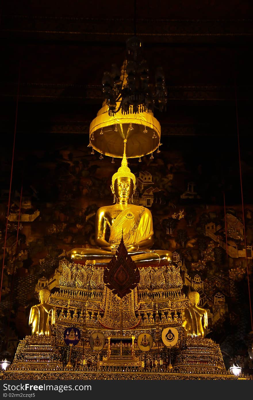 The buddha of poe temple bangkok thailand