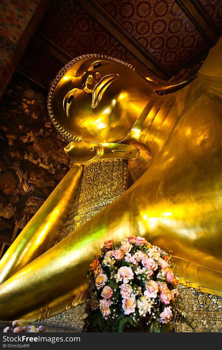 The buddha of poe temple bangkok thailand