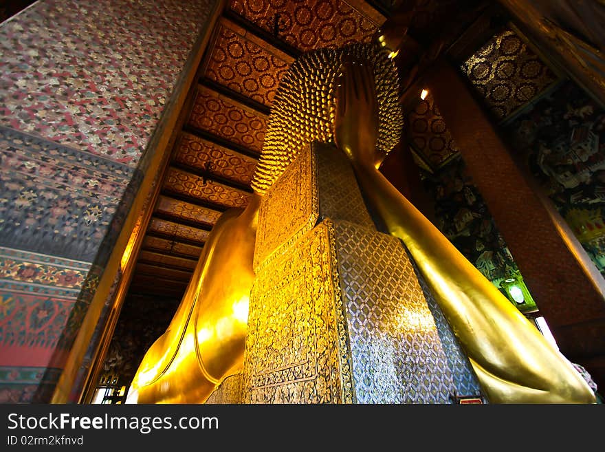 The buddha of poe temple bangkok thailand