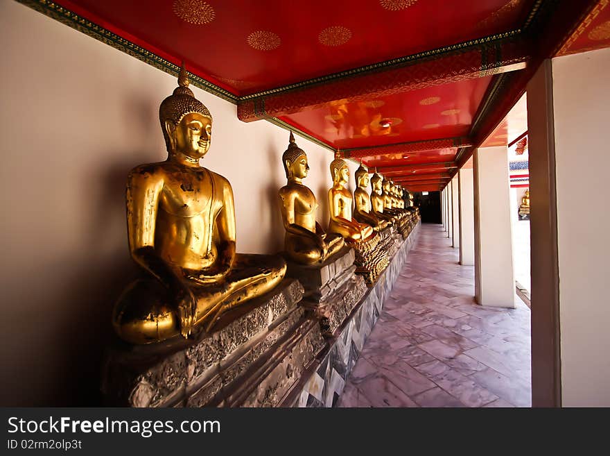 The buddha of poe temple bangkok thailand