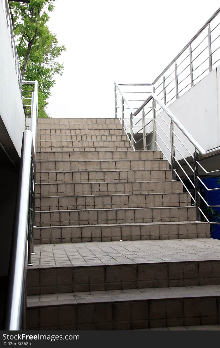 Stone stairs to the garden walk