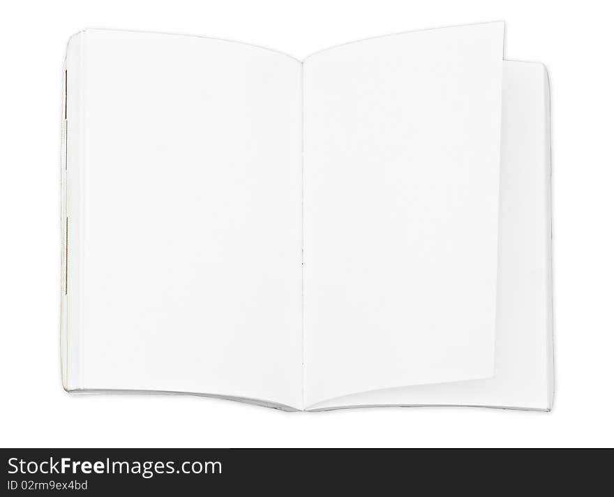 Empty notebook on white background