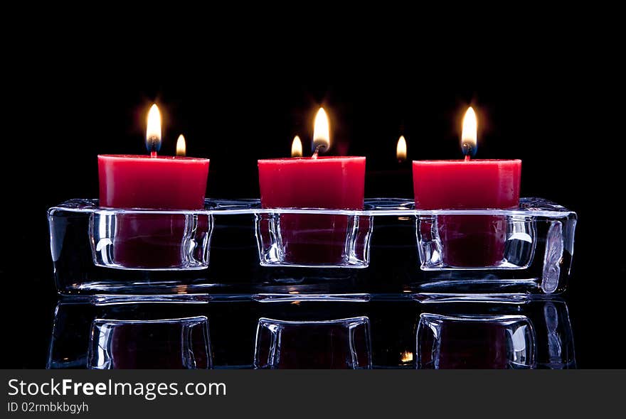 Red Candles on black background