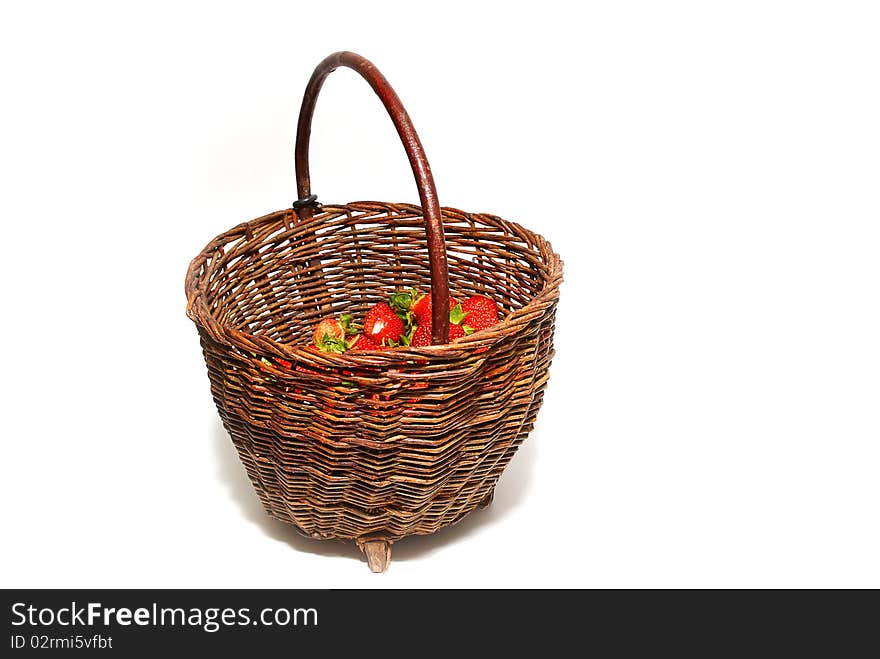 Fresh strawberries in a basket