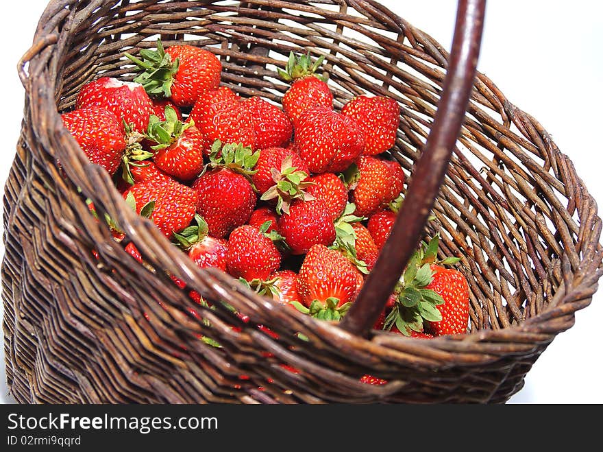 Fresh strawberries in a basket