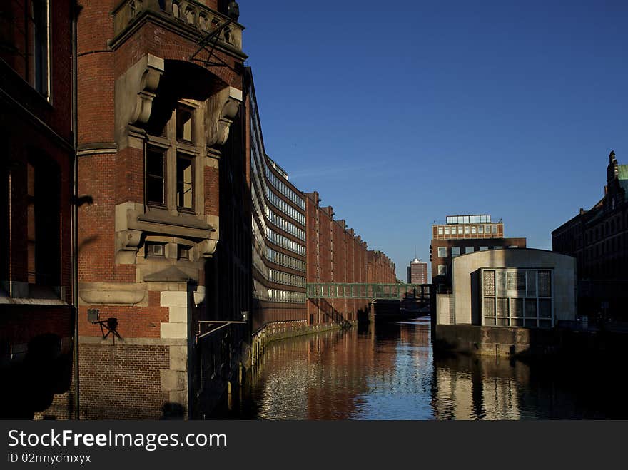 Hamburg/Europe: Hamburgs famous Speicherstadt at sunset. Hamburg/Europe: Hamburgs famous Speicherstadt at sunset.