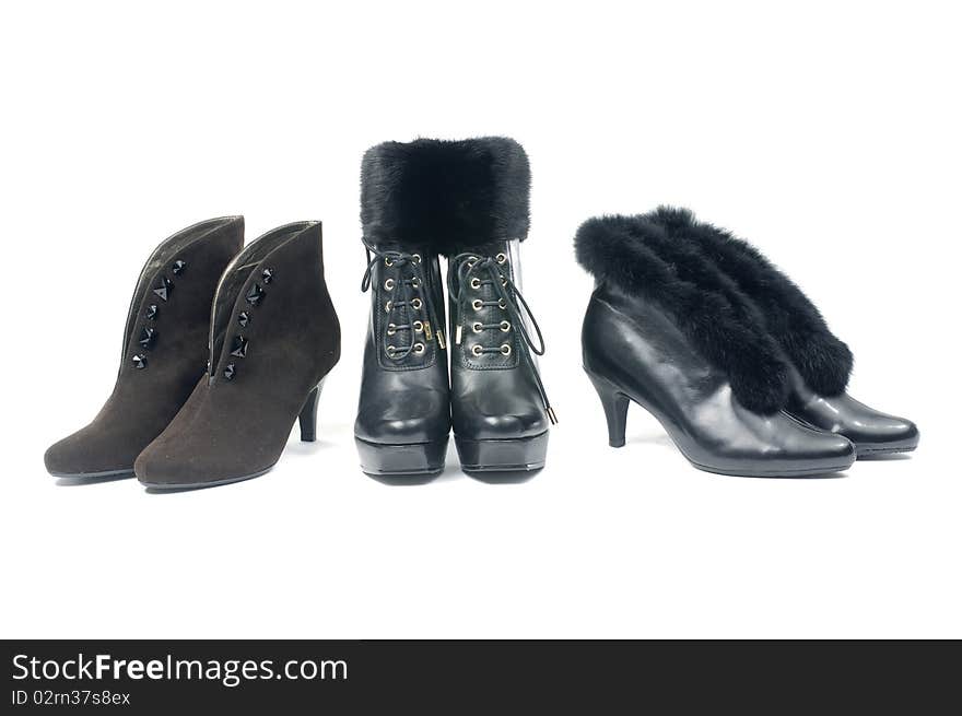 Female boot isolated on a white. Female boot isolated on a white