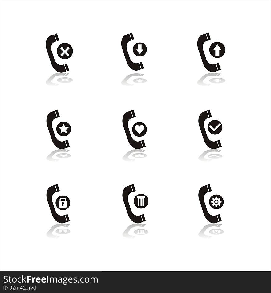 Set Of 9 Phone Icons